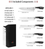 Professional 6-Piece 30Cr13 Stainless Steel Kitchen Knife Set in 1 with Modern Block for Commercial Restaurants