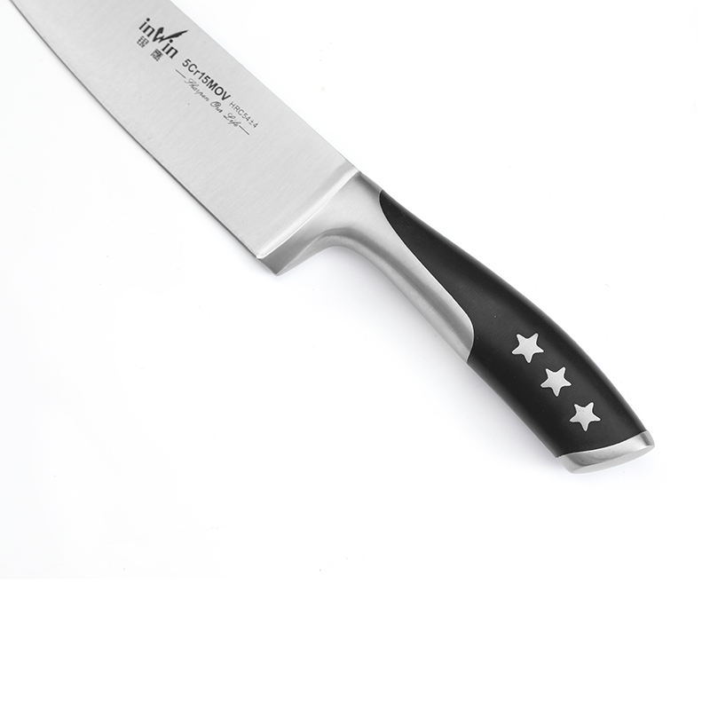 Professional 6-Piece 30Cr13 Stainless Steel Kitchen Knife Set in 1 with Modern Block for Commercial Restaurants